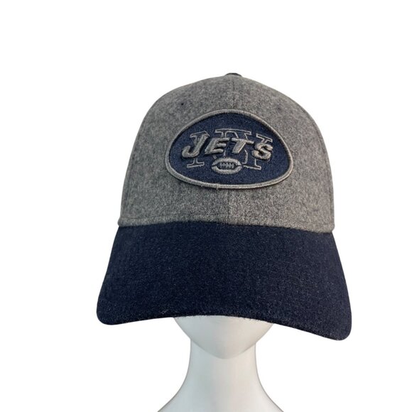 New Era EK Collection NY Jets NFL Wool Blend Baseball Cap Gray & Navy New Size S - Picture 1 of 11
